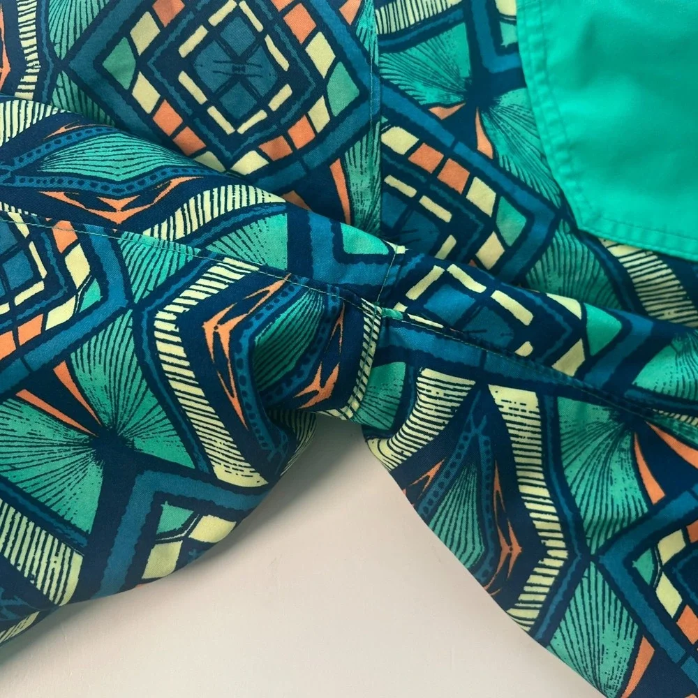 Hollister Mens Swim Shorts Sz 32 Multicolor Geometric Print Boardshorts W34 L8.5